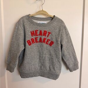 Old Navy HEART BREAKER 💔 Grey Crewneck Sweatshirt